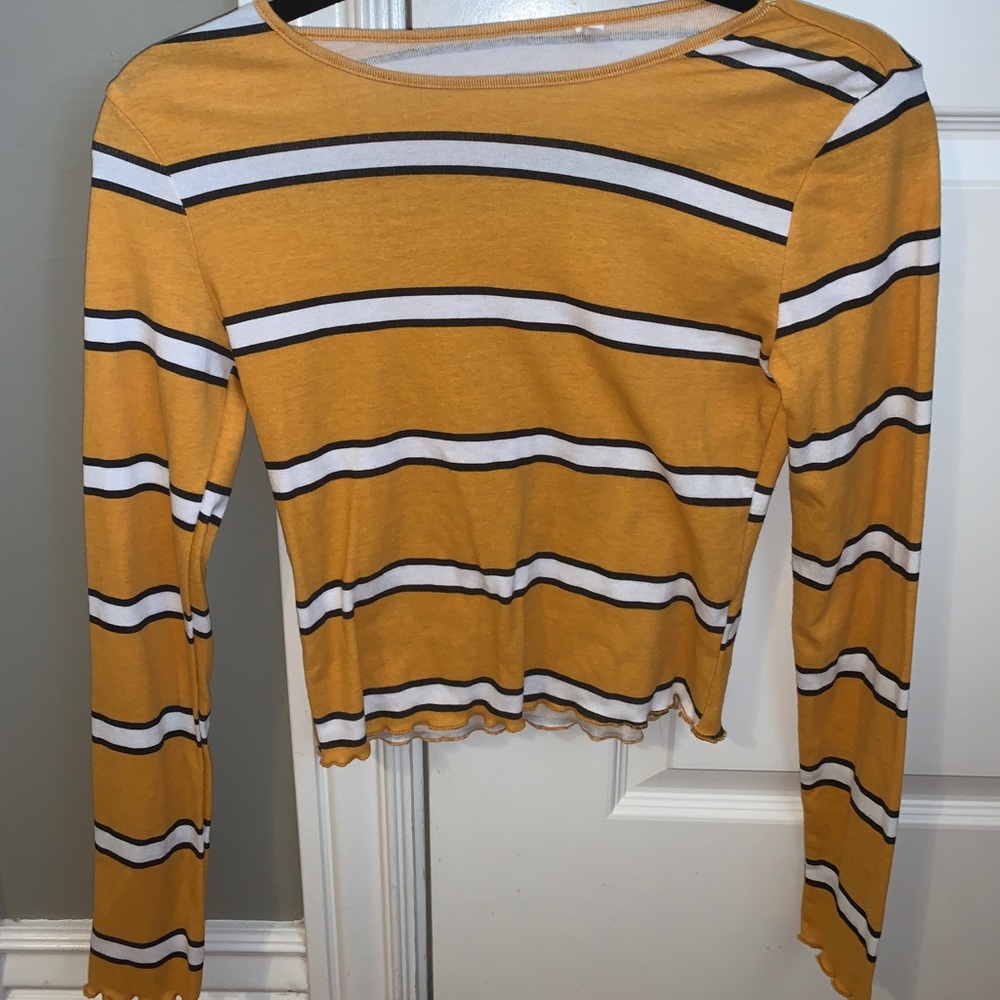 Mustard PacSun long sleeve with stripes